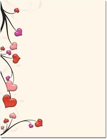 Heart Vines Letterhead Laser & Inkjet Printer Paper, 25 pack in Kuwait