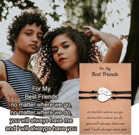 Friendship Best Friends Gifts for Women 2 Friends Bracelet Bestie Christmas Birthday Gift for Friend Female Matching Bracelet in Kuwait
