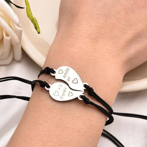 Friendship Best Friends Gifts for Women 2 Friends Bracelet Bestie Christmas Birthday Gift for Friend Female Matching Bracelet in Kuwait