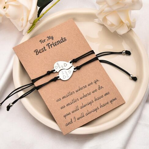 Friendship Best Friends Gifts for Women 2 Friends Bracelet Bestie Christmas Birthday Gift for Friend Female Matching Bracelet in Kuwait