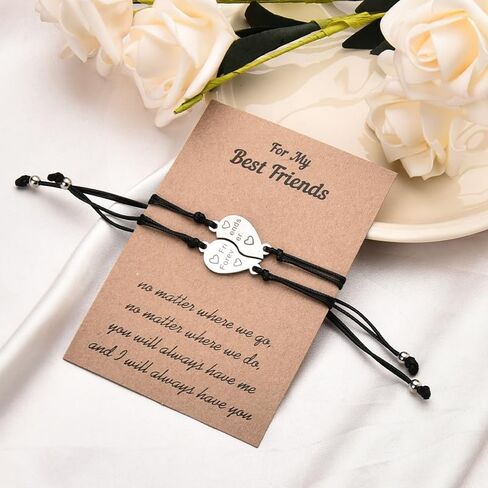 Friendship Best Friends Gifts for Women 2 Friends Bracelet Bestie Christmas Birthday Gift for Friend Female Matching Bracelet in Kuwait