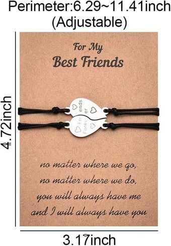 Friendship Best Friends Gifts for Women 2 Friends Bracelet Bestie Christmas Birthday Gift for Friend Female Matching Bracelet in Kuwait