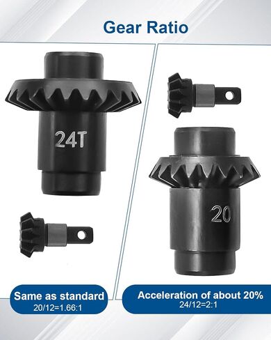 12/24T Overdrive Helical Axle Gear Set Compatible with 1/24 RC Crawler FMS FCX24 FCX18 Alloy Steel Overdrive Gear Set, 2 Sets in Saudi Arabia