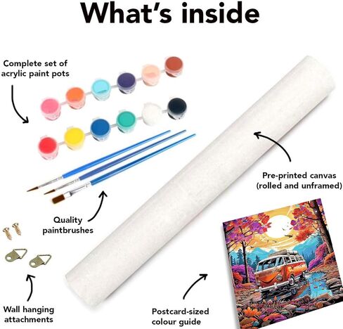 UNIQUORS Paint by Numbers for Adults, DIY Oil Painting Vintage Camper Trees Sunrise for Beginners, Paint by Number Kits for Home Decor Without Frame, 16x20 in in Saudi Arabia