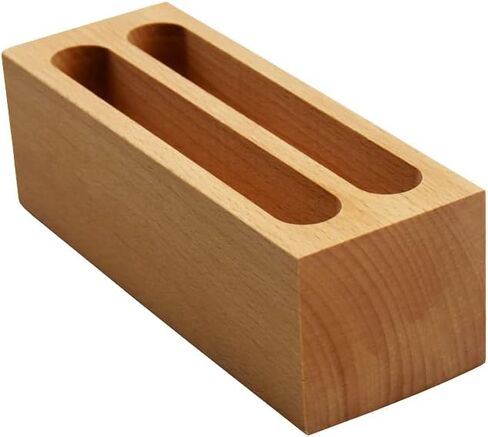 enyuwlcm Wood Desktop Business Card Holder for Desk Cute Business Card Display Stand for Office Home with 2 Slots in Saudi Arabia