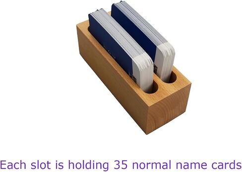 enyuwlcm Wood Desktop Business Card Holder for Desk Cute Business Card Display Stand for Office Home with 2 Slots in Saudi Arabia