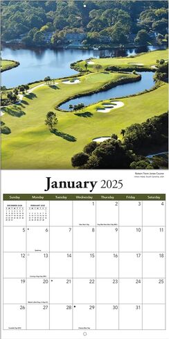 TURNER PHOTOGRAPHIC 2025 Golf Courses 12x12 Photo Wall Calendar (25998940023) in Saudi Arabia
