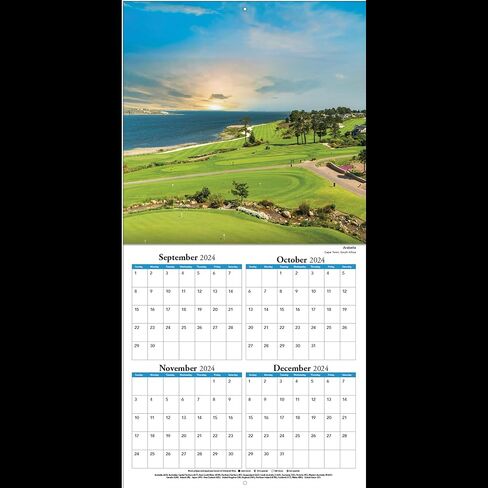 TURNER PHOTOGRAPHIC 2025 Golf Courses 12x12 Photo Wall Calendar (25998940023) in Saudi Arabia