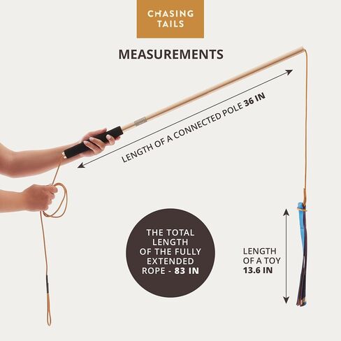 Flirt Pole for Dogs Heavy Duty - 36 Inch Flirt Pole for Large Dogs with Extendable 83 Inch Rope | Two Toys Included | Suitable for All Breeds | Pets Play Equipment in Kuwait