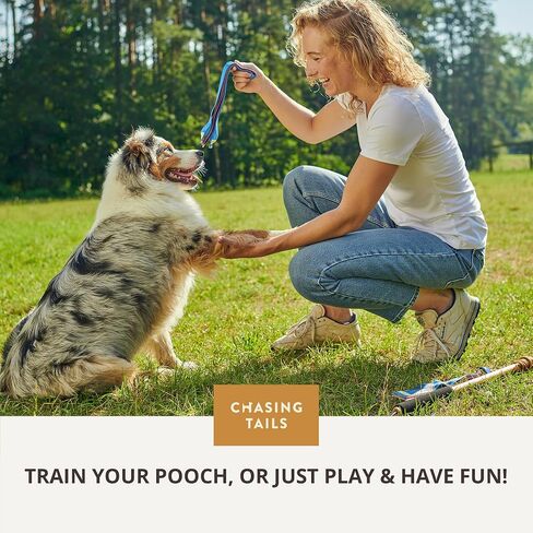 Flirt Pole for Dogs Heavy Duty - 36 Inch Flirt Pole for Large Dogs with Extendable 83 Inch Rope | Two Toys Included | Suitable for All Breeds | Pets Play Equipment in Kuwait