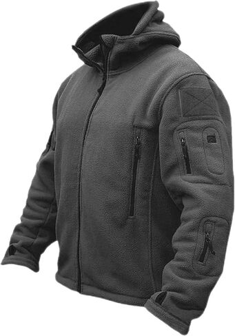 Mens Tactical Jacket Hoodie Winter Warm Military Sport Long Sleeve Fleece Coats Green L in Saudi Arabia