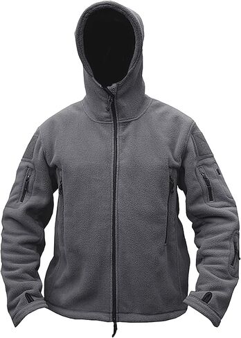 Mens Tactical Jacket Hoodie Winter Warm Military Sport Long Sleeve Fleece Coats Green L in Saudi Arabia