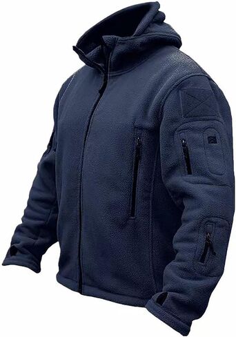 Mens Tactical Jacket Hoodie Winter Warm Military Sport Long Sleeve Fleece Coats Green L in Saudi Arabia