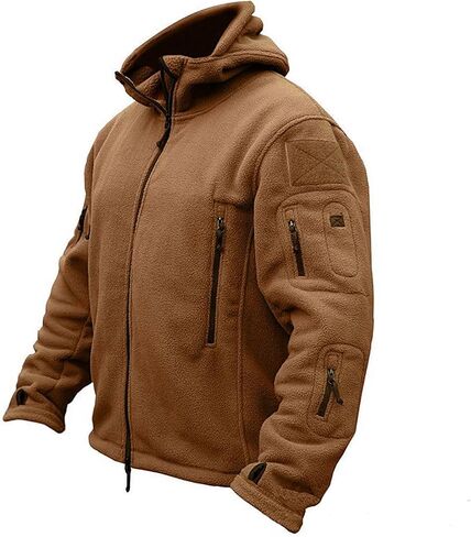 Mens Tactical Jacket Hoodie Winter Warm Military Sport Long Sleeve Fleece Coats Green L in Saudi Arabia