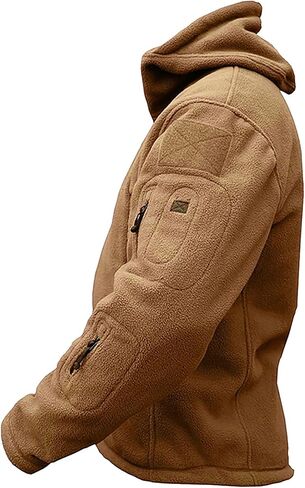 Mens Tactical Jacket Hoodie Winter Warm Military Sport Long Sleeve Fleece Coats Green L in Saudi Arabia