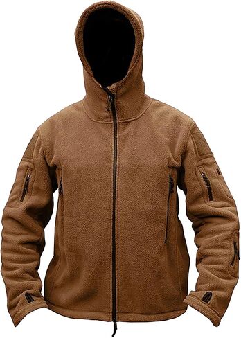 Mens Tactical Jacket Hoodie Winter Warm Military Sport Long Sleeve Fleece Coats Green L in Saudi Arabia