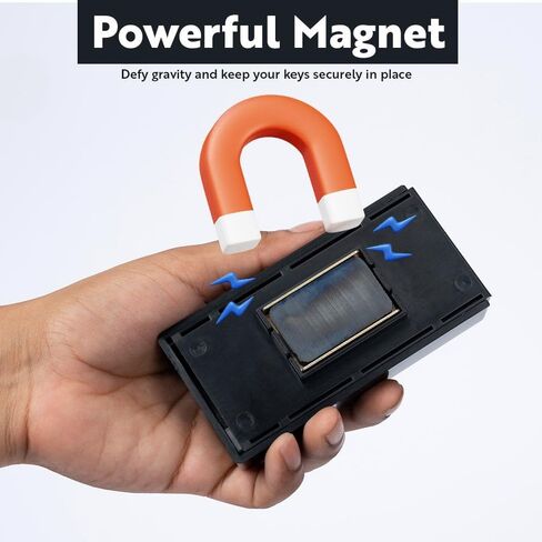 WYZworks XL Magnetic Key Hider, Outdoor Hidden Storage Compartment for Car Key Fob, Fits Keys for Cars, RVs, Boats, Homes, Airbnb Rentals and Emergencies, Diversion Safe Spare Key Holder in Saudi Arabia