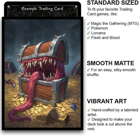 Fantasy North - Minathros - Terror of The Labyrinth – 100 Smooth Matte TCG Trading Card Sleeves - Fits Magic MTG Commander Pokemon and Other Card Games - Playing Card Sleeves in Saudi Arabia