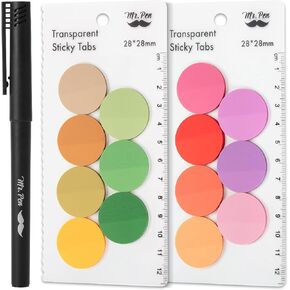 Mr. Pen- Transparent Sticky Note Set, 560Sheets, Colorful, Round Transparent Sticky Notes Set, Bible Sticky Notes Clear Sticky Notes Transparent, Bible Notes, Transparent Sticky Notes for Bible Study