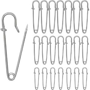 60 Pcs Large Heavy Duty Safety Pins,Big Safety Pins for Clothes, Blankets, Crafts, Leather, Canvas(Silver)