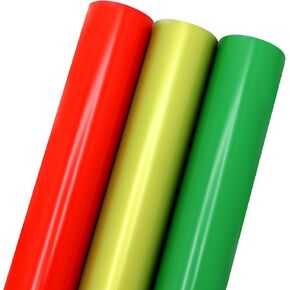 BCUEIDO Christmas Wrapping Paper Roll, Solid Color Paper Perfect for Wedding, Birthday, Christmas, Baby Shower, 17" X 120" Per Roll (3 Rolls: 140 sq. ft. ttl)