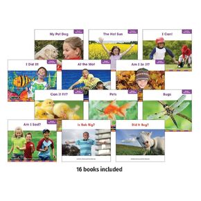 Decodable Readers Book Set: Short Vowels Set A 16-Titles | Reading Age 5-8 | Grade Level K-1 | Benchmark Education