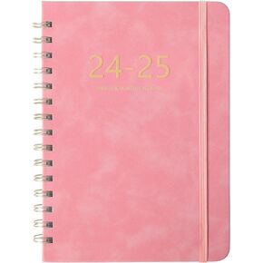 2024-2025 Planner - Weekly and Monthly Academic Planner 2024-2025, 6.4" x 8.5", July 2024 - June 2025, Daily Planner Calendar Planner, Premium Thick Pages, Twin-Wire Binding, with Coated Tabs, Elastic Closure, Pocket Folder, Faux Leather Cover Yearly Agen