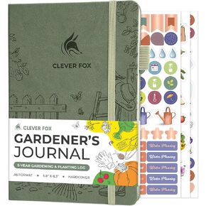 Clever Fox Gardener’s Journal – Guided Gardening Notebook to Plant Vegetables, Flowers & Herbs – 5-Year Garden Log Book for Beginners (Cypress)