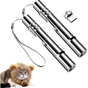 Cat Toy, Interactive Toy with Red Dot LED Light Pointer, Long Range 3 Modes Projection Playpen for Kitten Interaction,Suitable for Cat Outdoor Pet Chasers Teasing Training Exercises(2 pcs)