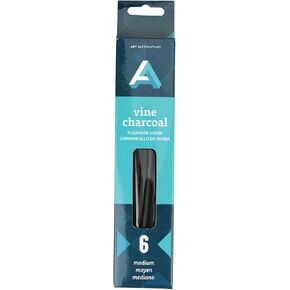 Art Alternatives Vine & Willow Charcoal, Medium, 6/Box