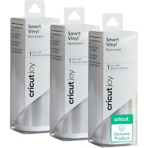 Cricut Matte Metallic Silver Smart Permanent Vinyl (5.5in x 48in, 3pk) for Cricut Joy Machine, Matless Cutting, Weather-Resistant, 3 Pieces