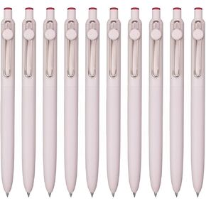 三菱鉛筆 Uniball ZENTO Basic Model Rollerball Pen, Extra Fine 0.38mm, Water-Based Red Ink, Ultra-Smooth with Reduced Friction, Pack of 10 (UBNZS38.15)