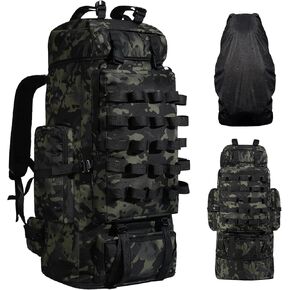 70L/100L Hiking Backpack, Large Camping Backpack with Rain Cover, Waterptoof Military Tactical Backpack, Molle Racksack Backpacking Daypack