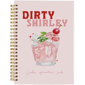 Pink Champagne Cocktail Notebook Journal, Preppy Notebook Journal, Girly Notebook, Cocktail Lovers Gifts, Bartender Gifts, Mixology Gifts, Pink Aesthetic Spiral Notebook 5.5x8.3 Inches