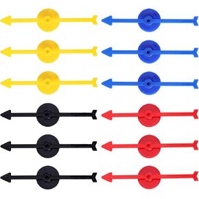 12pcs Arrow Game Spinners, 3.94in 4 Colors Plastic Spinners Pointer for Classroom Board Game Spinners Wheel for Activities DIY Projects