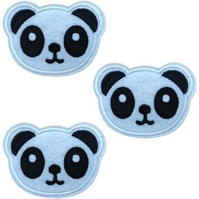 3 PCS Panda Face الحديد المطرز على بقع شارة نسيج حيوان كتي in Kuwait