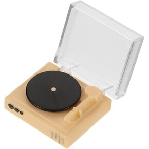 Mini Retro Record Player Simulation Miniature Record Player Dollhouse Vintage CD Player Model Dollhouse Phonograph Furniture Accessories Photo Props Home Decor