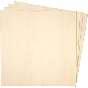 Bright Creations Thin Basswood Sheets, Wood Squares for Crafts 10x10, 3mm Plywood for Laser Cutting, Wood Burning (8 Pack)