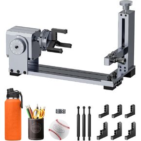 Longer Rotary Extension for Nano Series， Ray5 Series， B1 Series, Other Frame Engraving Machines (Must with 12 Pcs Riser), Y-axis Rotary Roller for Engraving Cylindrical Objects, Wine Glass, Tumbler