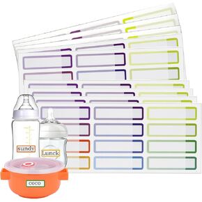 Baby Bottle Waterproof Name Labels,Personalized Name Tags (120 Tags) Mini Colored Waterproof Name Stickers - Loved by Children, School Students,Parents with Name Tags