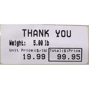 CAS #8060 Label 55 x 25 mm, 550 Per Roll, 12 Rolls Per Case