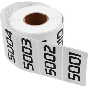 PENCK Inventory Number Label Stickers, Small Black Numbering Consecutive Number Sticker for Office Warehouse Classification Storage (001-500)