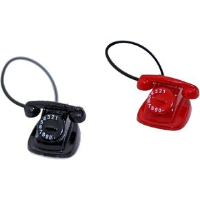 Miniature Dollhouse Phone, Miniature Retro Telephone Mini Telephone Figurine,112 Scale Dollhouse Accessories,2Pcs