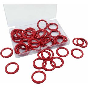 40Pcs 10 Colors Spring O Rings, 1 Inch Trigger Spring Key Ring Spring Snap Clips, Small Round Carabiner Rings for Keychains Buckle, Purse, Handbag