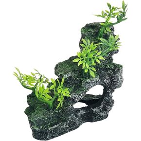 kathson Aquarium Mountain View Stone Resin Fish Tank Decorations Betta Hideout Caves Rockery Landscape Tree Aquarium Decorations Rock Hiding Cave Decor for Small Fish Shrimp Play Ornament in Kuwait