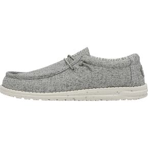 Hey Dude Men's Wally Canvas Oceano Size 9 | Men’s Shoes | Men's Lace Up Loafers | Comfortable & Light-Weight