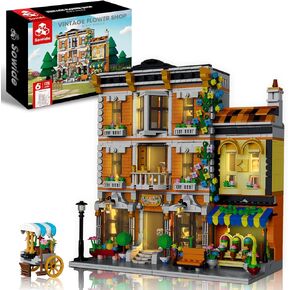 Flower Shop Building Set, Garden House Building Blocks Toy with LED Light, Building Blocks Architecture Set for Adults and Kids（1786 Pieces）
