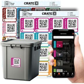 Crate ID QR Code Smart Storage Labels for Organizing Storage Bin & Totes | Premium Color QR Code Stickers | Track and Search Inventory with Free App | Upgrade Your Organization (Mix Pack) in Saudi Arabia