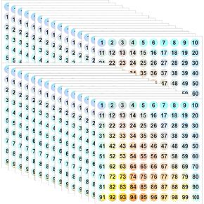 30 Sheets Number Stickers 1-100,Small Number Stickers,Self Adhesive Consecutive Number Labels,Numbered Stickers,Waterproof for Office Kitchen Water Cup Marking, Classification(Laser 1cm)