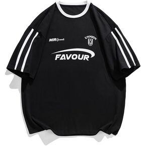 Vamtac Oversized T Shirts for Men Vintage Tees Stripe Half Sleeve Baggy Loose Gym Relaxed Fit T Shirts